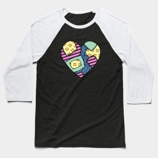 patchwork heart Baseball T-Shirt